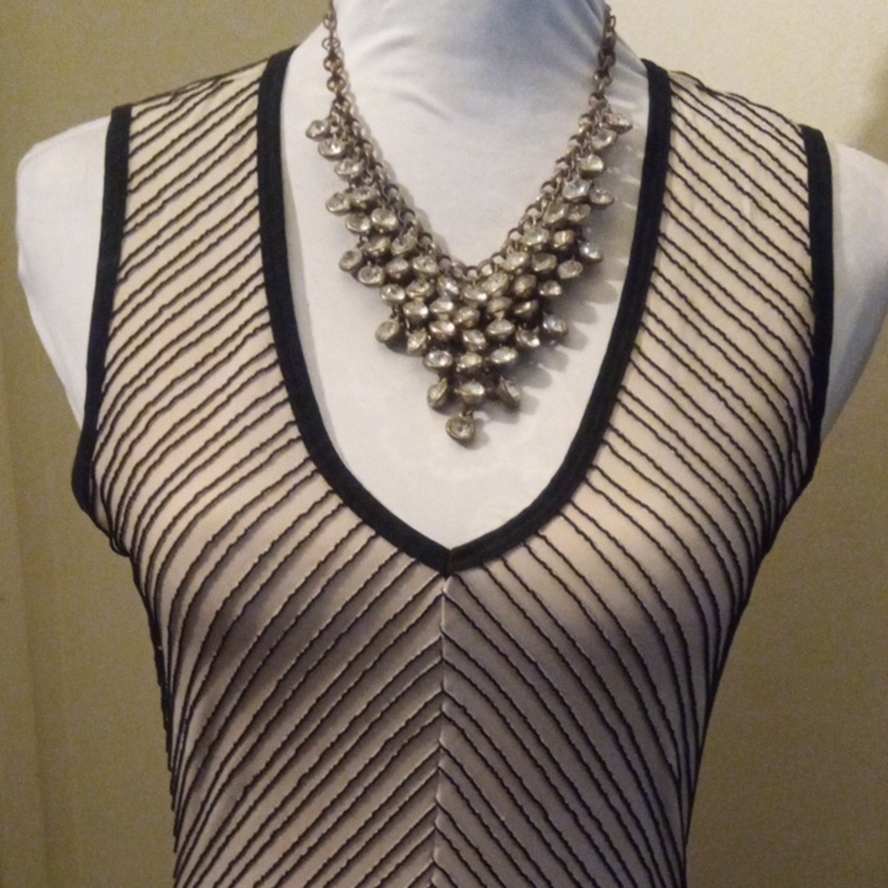 XOXO Cream and Black Trim Sleeveless Top